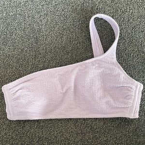Purple one shoulder swimsuit top